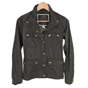 J.Crew Resin-Coated Field Jacket Olive Green | XS | Barbour-Inspired Utility